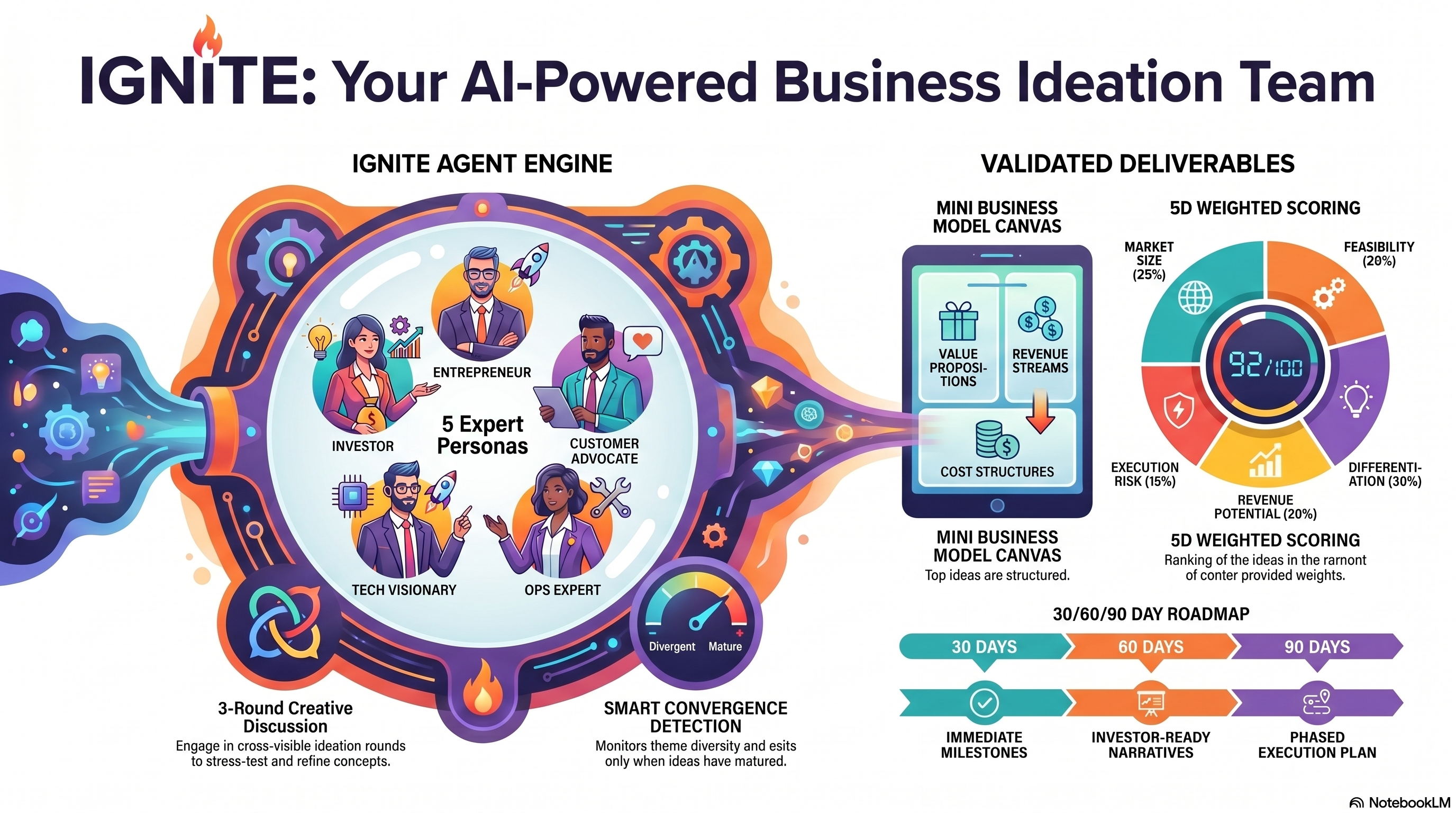 IGNITE — Business Ideation Agent, 5 expert personas diagram